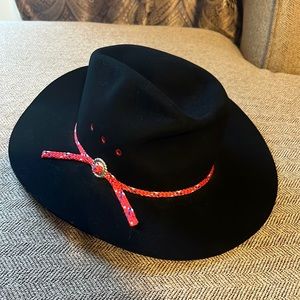 American Hat Co. black felt hat sz 6 5/8, as is